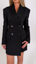 Chaqueta De Doble Botonadura En Negro