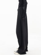 Pantalones De Vestir De Corte Ancho Con Botones En Capas Asimétricas