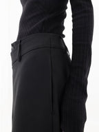 Pantalones De Vestir De Corte Ancho Con Botones En Capas Asimétricas