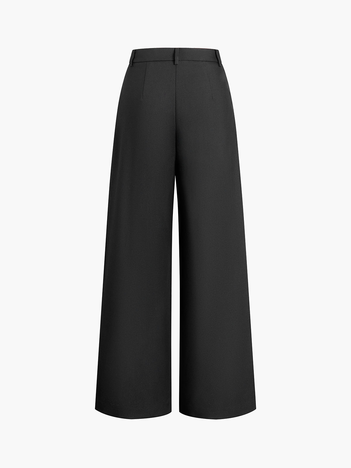 Pantalones de Corte Ancho Lisos Sin Cinturón