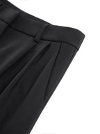Pantalones de Corte Ancho Lisos Sin Cinturón