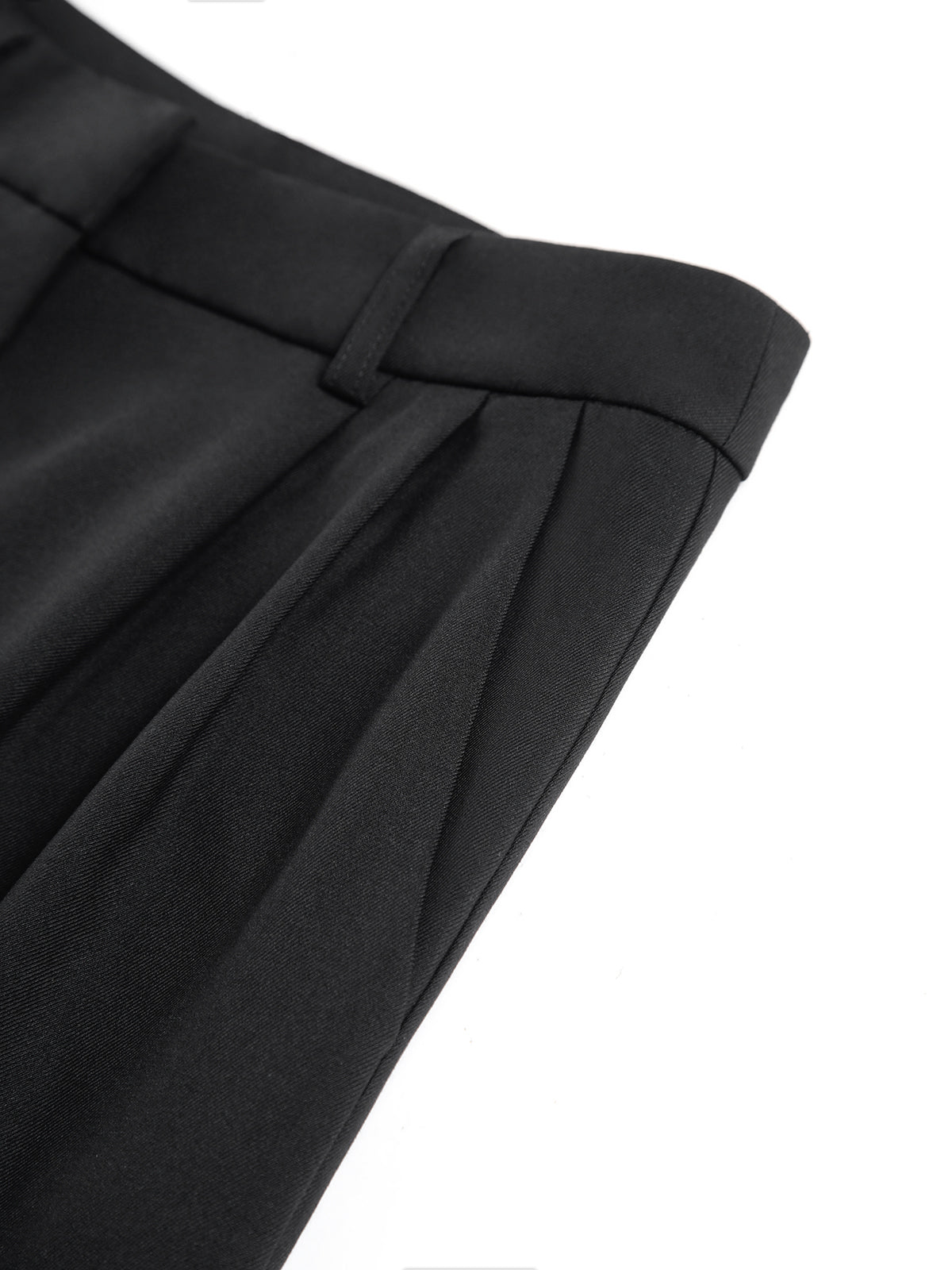 Pantalones Elásticos De Talle Medio, Con Cremallera Frontal y Pernera Ancha