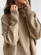 Conjunto De Pantalones y Jersey De Cuello Alto Liso