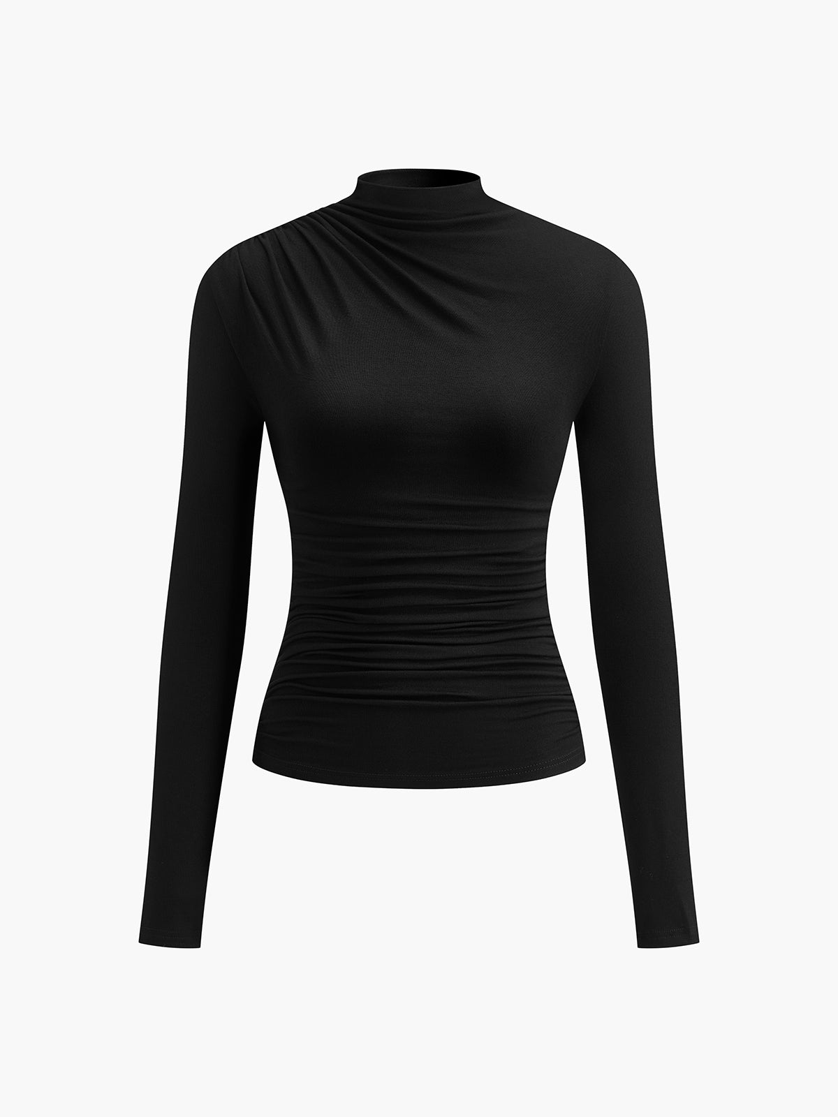 Camisa de Manga Larga Con Fruncidos
