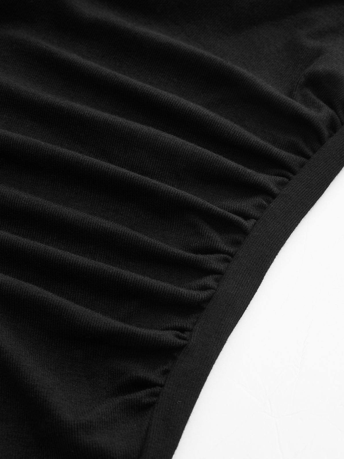 Camisa Asimétrica De Manga Larga De Punto Acanalado