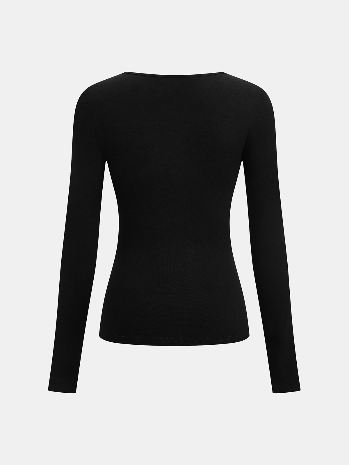 Camisa Asimétrica De Manga Larga De Punto Acanalado
