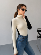 Jersey De Manga Larga De Dos Tonos y Doble Cara