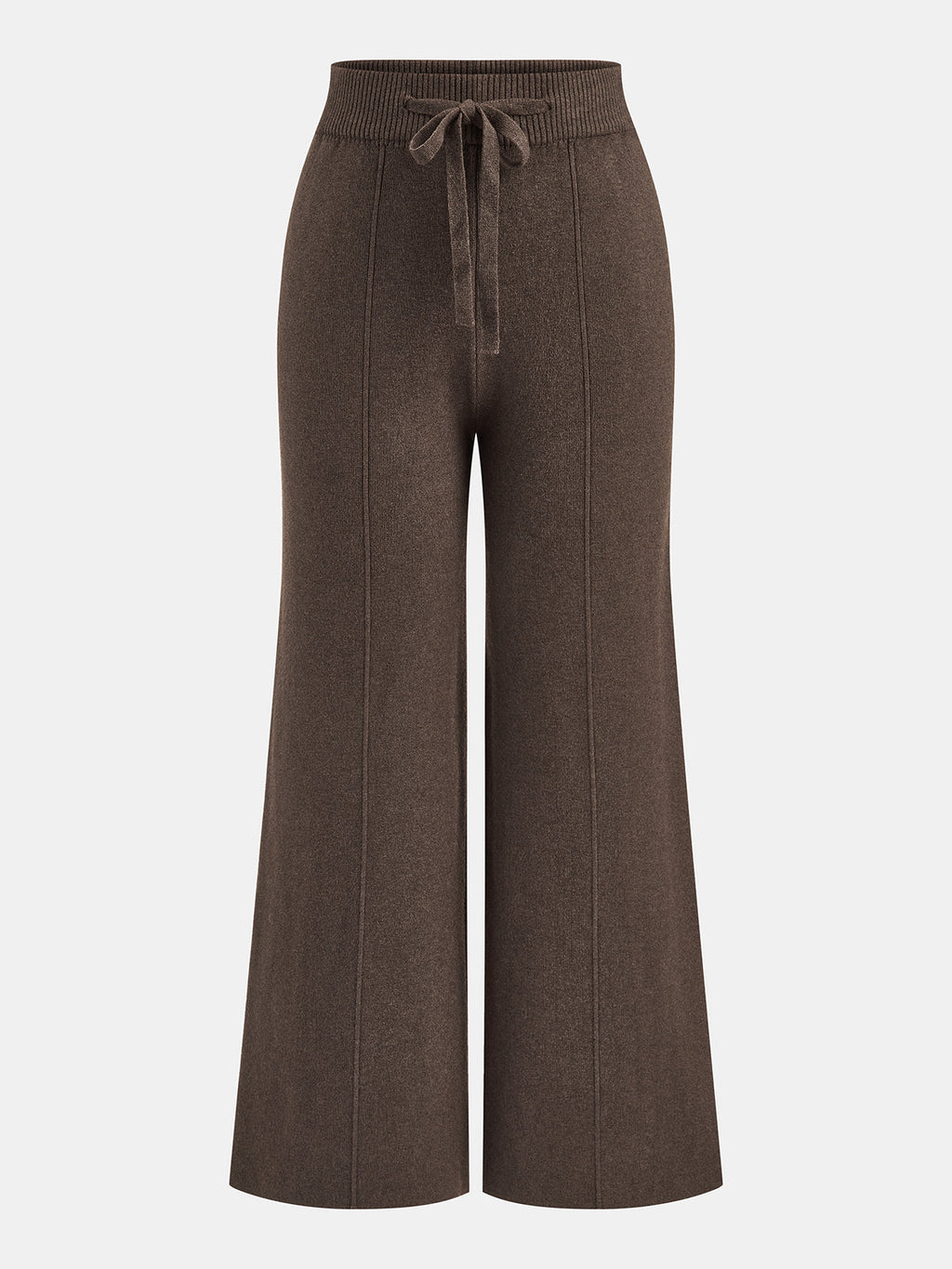 Pantalones De Punto De Corte Ancho Con Cordón