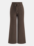 Pantalones De Punto De Corte Ancho Con Cordón