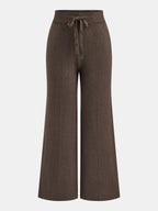 Pantalones De Punto De Corte Ancho Con Cordón