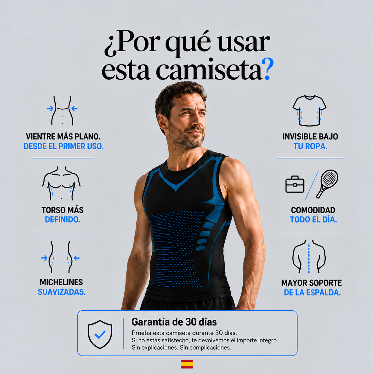 Camiseta Moldeadora de Compresión para Pádel | Hombre