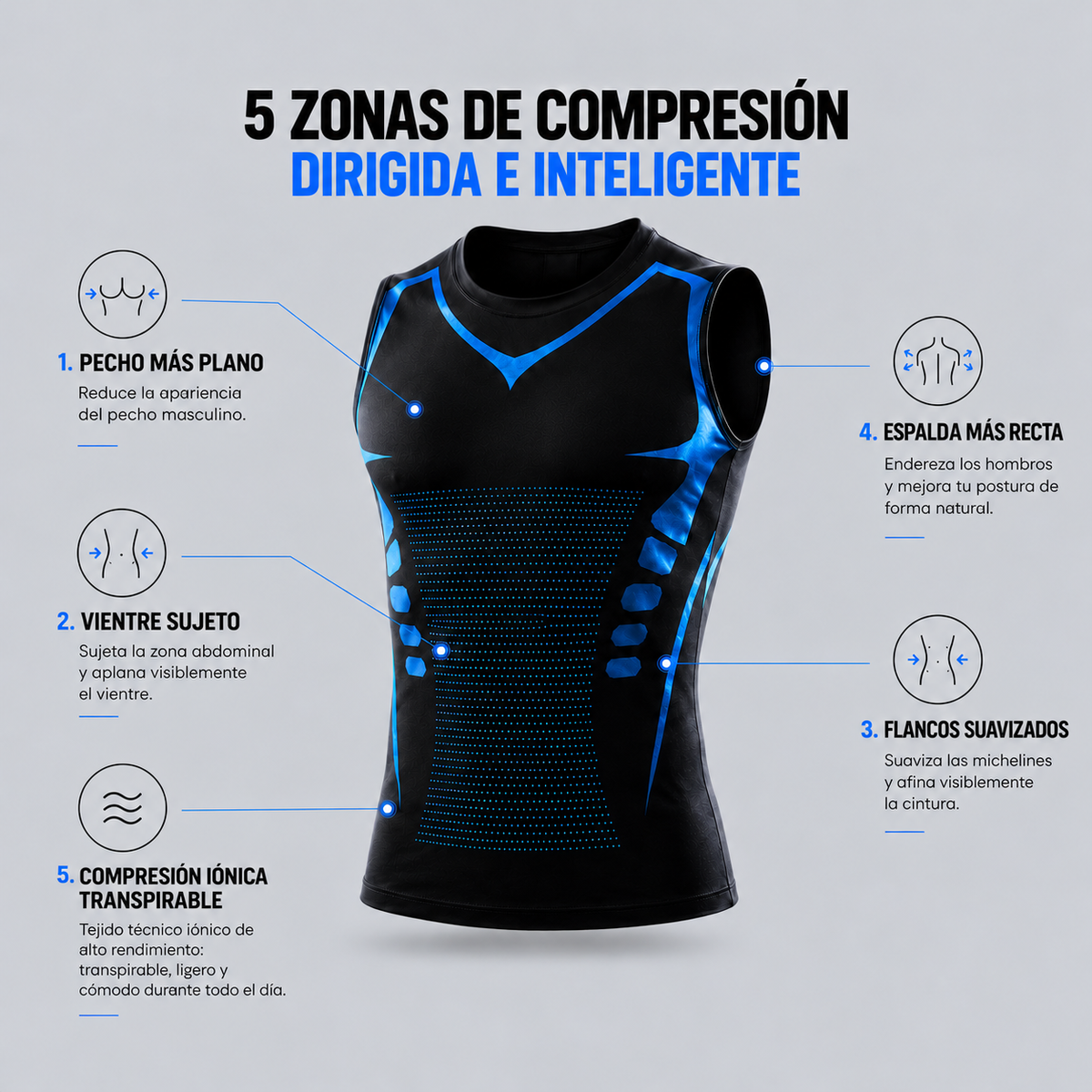 Camiseta Moldeadora de Compresión para Pádel | Hombre