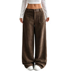 Pantaloni a gamba larga da donna, taglio comodo e rilassato