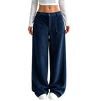 Pantaloni a gamba larga da donna, taglio comodo e rilassato