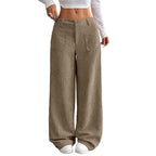 Pantaloni a gamba larga da donna, taglio comodo e rilassato